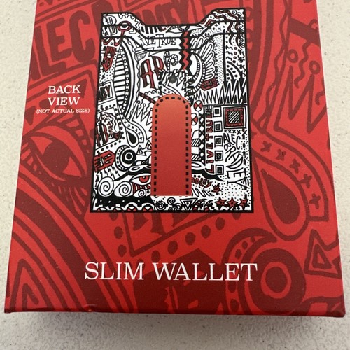 Alec Bradley Slim Wallet With Money Clip. Road Warrior White with Design. - Picture 3 of 6