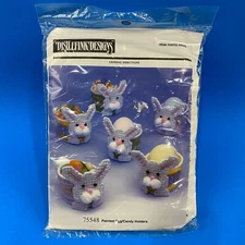 Distlefink Designs Colored Egg Candy Holder Easter Bunny Plastic Canvas Craft