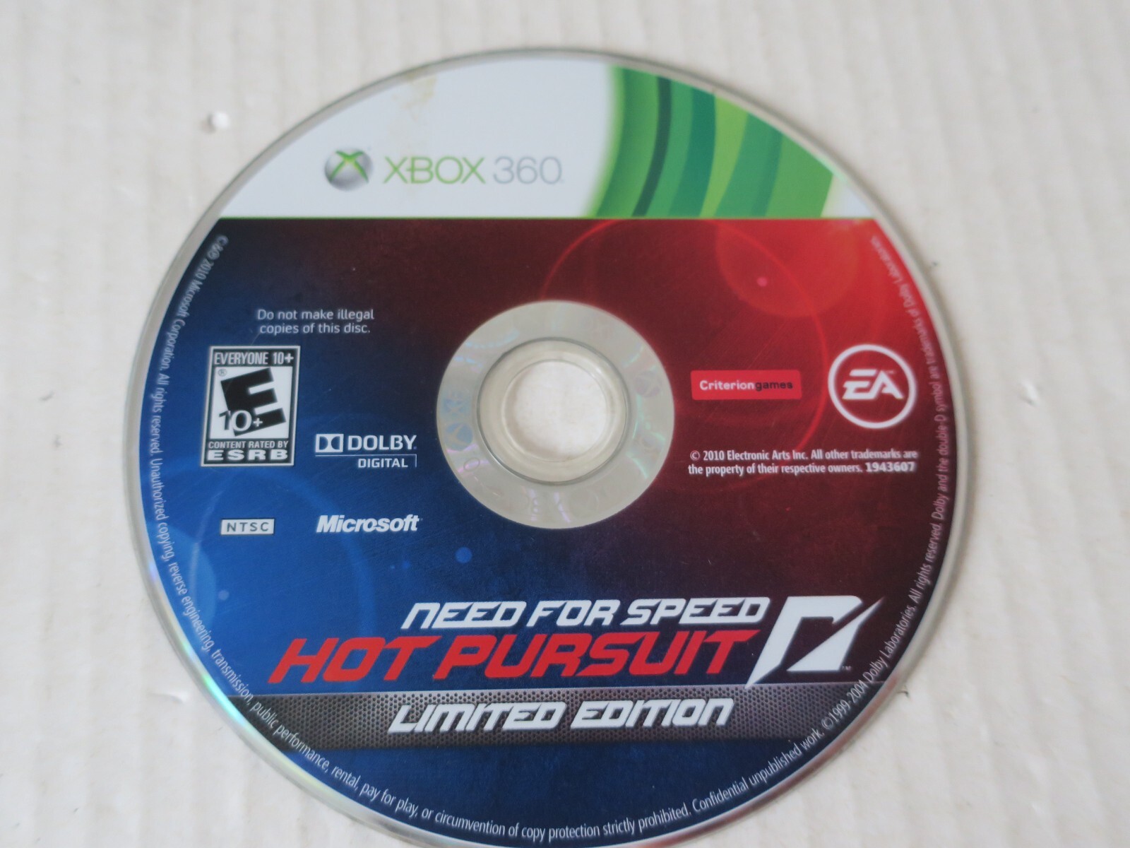 NEED FOR SPEED HOT PURSUIT : LIMITED EDITION  --   XBOX 360  -  EDITION USA NTSC