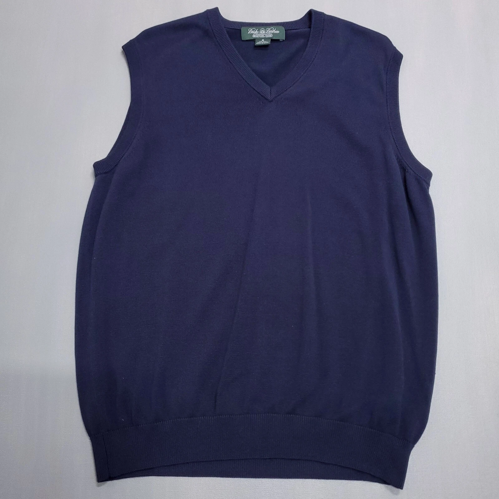 Brooks Brothers Vest Adult Medium Blue Country Club Silk Pull Over Golf Preppy