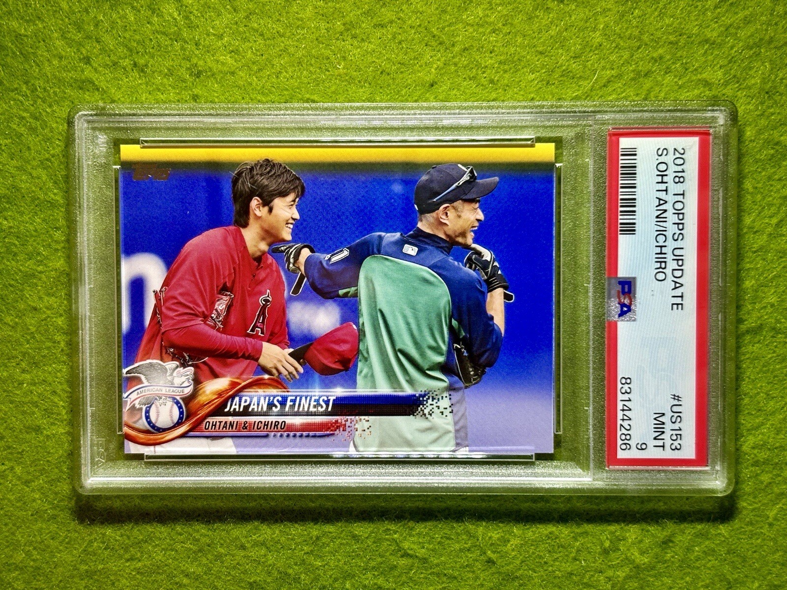 Shohei Ohtani ROOKIE CARD Ichiro Suzuki PSA 9 MINT RC 2018 Topps Update  DODGERS view 13