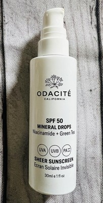 Odacite Skin Care Face Sunscreen SPF 50 Sheer Mineral Drops MSRP$49