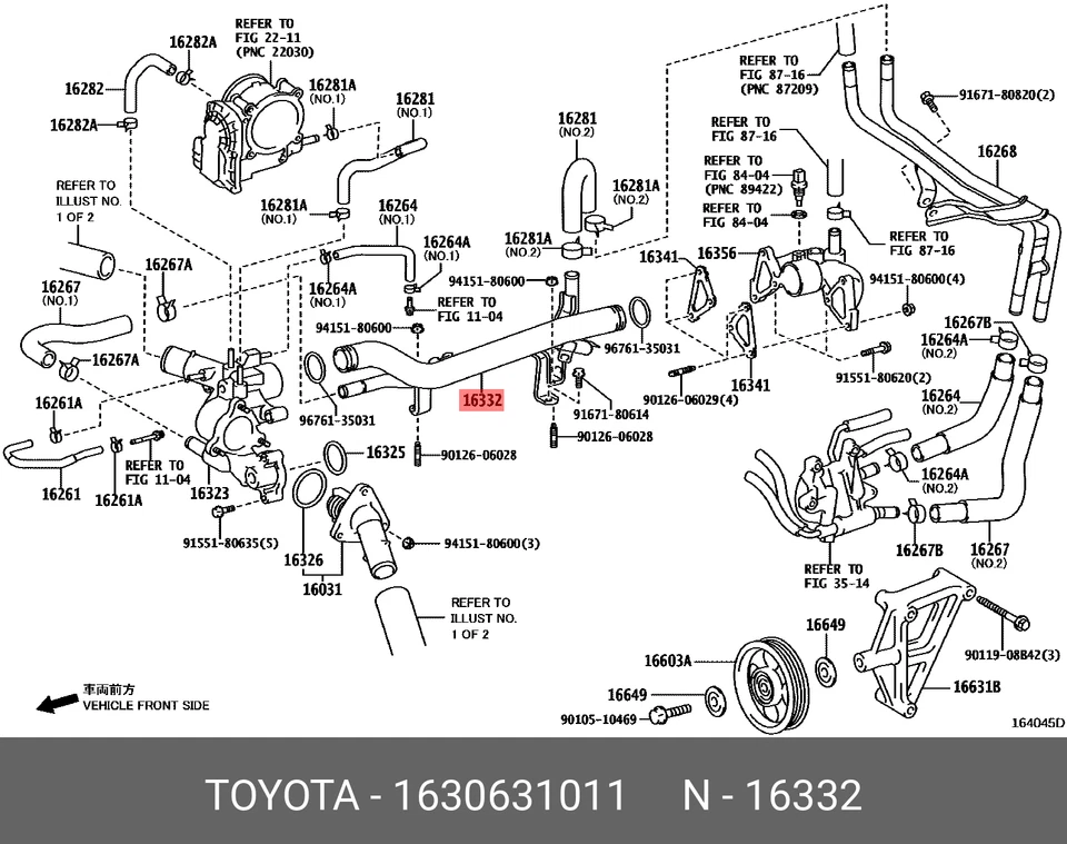 Nuevo tubo de salida de agua genuino Toyota Tundra No.1 16306-31011 OEM JDM Foto 2 de 4
