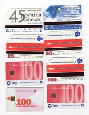 CARTE TÉLÉPHONE POLOGNE - LOT DE 8 CARTES