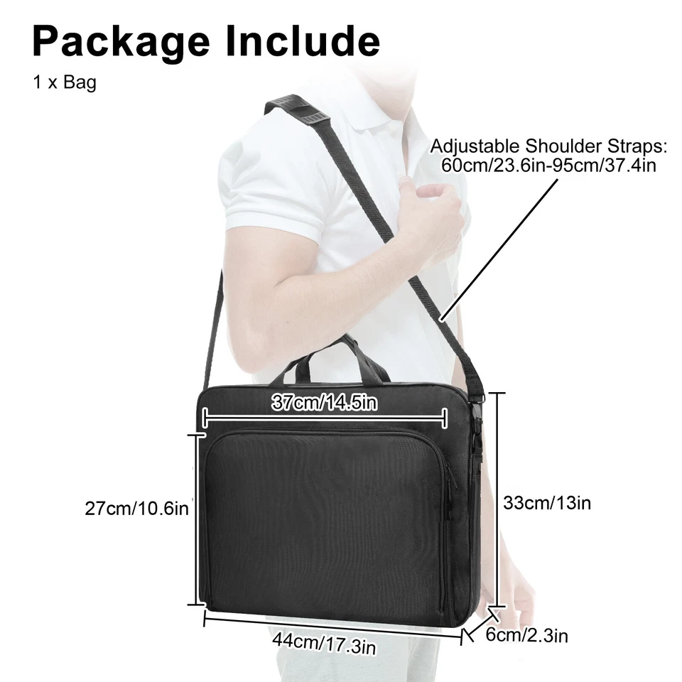 Funda para computadora portátil resistente al agua de 17 pulgadas, estuche para computadora portátil bolsa para computadora con correa para el hombro Foto 2 de 4