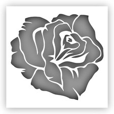 Rose 1 Flower Stencil - Choose a Size - Laser-Cut Reusable Plastic