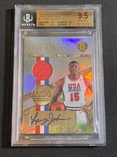LARRY JOHNSON 2010-11 PANINI GOLD STANDARD USA GAME USED PATCH AUTO #/25 BGS 9.5