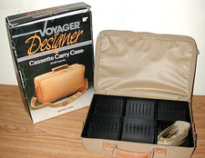 VINTAGE LEBO VOYAGER DESIGNER SAFARI TAN CASSETTE CARRY CASE W/ 30/48 CAPACITY