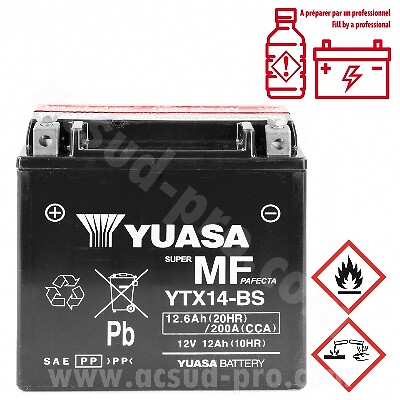 YUASA AKKU HONDA TRX RINCON FA3/FA4/FA5 (S 650 2003 > 2005