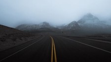 Landscape nature road mountains mist Custom Gaming Mat Desk