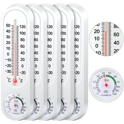 5Pc Wall Thermometer Indoor Outdoor Hygrometer Temperature Humidity Meter USA