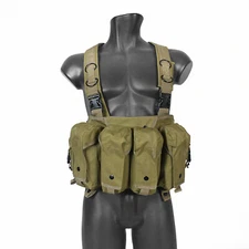 MetalTac Airsoft Vest Chest Rig Olive Integrated Tactical Pouches Durable
