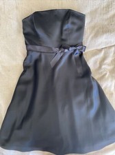 BLACK COCKTAIL DRESS SATIN STRAPLESS Size 6