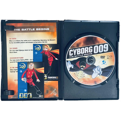 Vtg Cyborg 009 The Battle Begins DVD 2004 TV Y-7 First 4 Episodes 89 Min 2 Cards