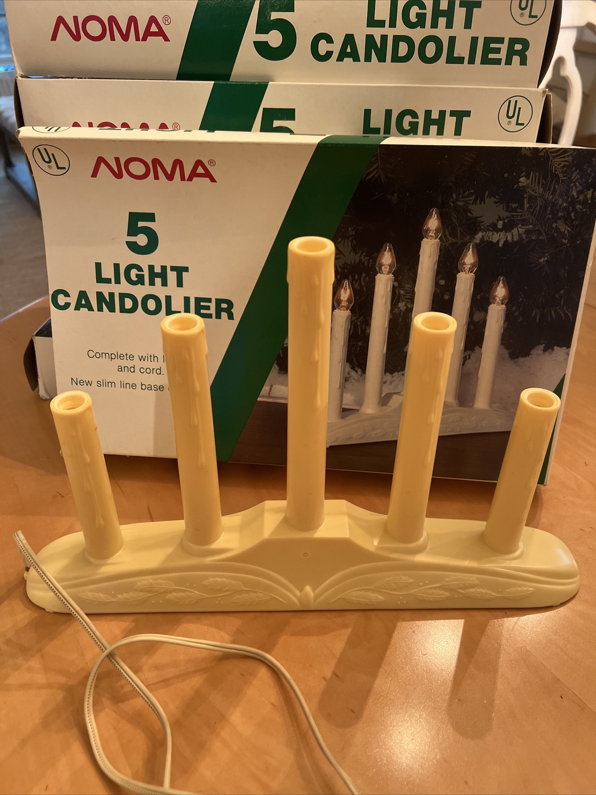 6 Vtg 5 Light NOMA Expressions Candolier Christmas Window Decoration