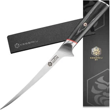 Kessaku 7" Flexible Fillet Knife - Spectre Series - AUS-8 HC Stainless Steel