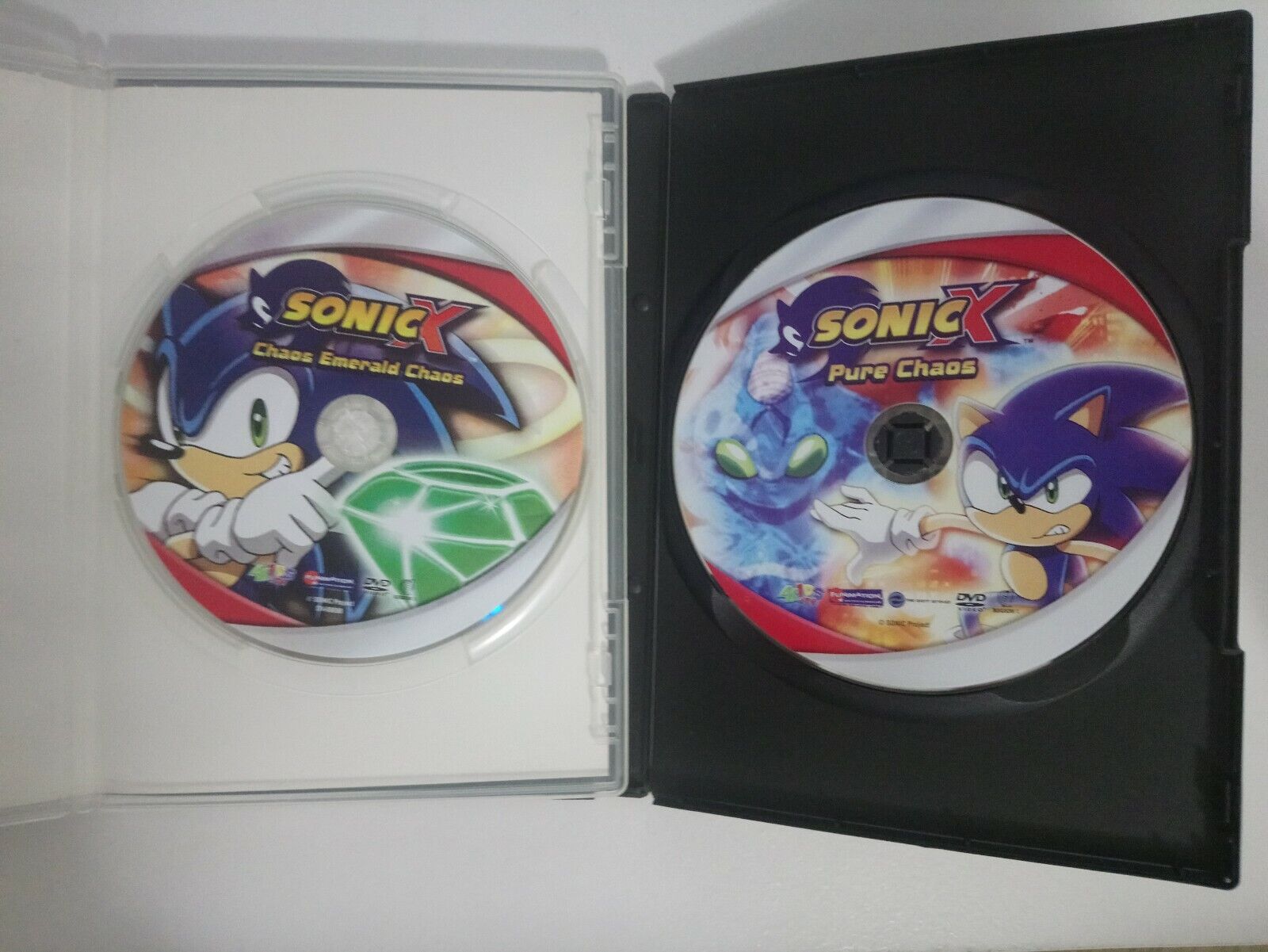 Lot of 2 Sonic X: Pure Chaos Emerald Chaos DVD Slim Cases