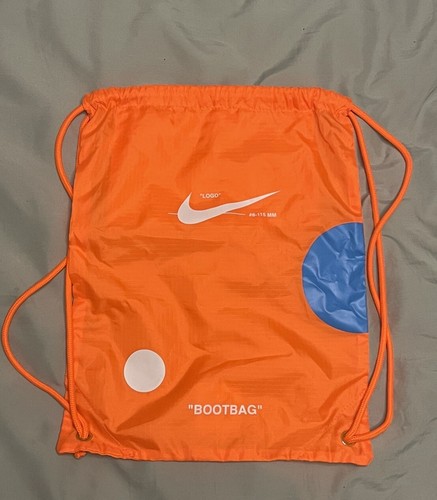 Nike x Off-White Mercurial Boot Bag Orange Drawstring Backpack *some markings*