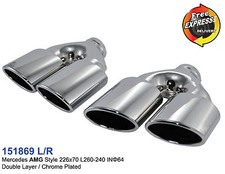 Auspuff endrohre edelstahl verchromt f&uuml;r Mercedes Benz AMG blick 151869LR