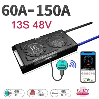 13S 48V Li-ion BMS Battery Protection Board Common Port with Balance + Bluetooth