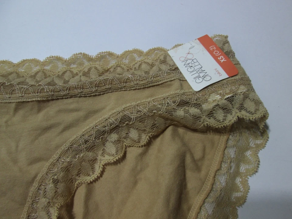 Nuevo con etiquetas Gilligan OMalley Mujer Talla XS Panty Beige Bikini Encaje Elastizado Mezcla de Algodón Foto 3 de 4