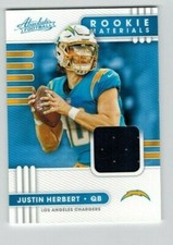 2020 Panini Absolute Football JUSTIN HERBERT Rookie Materials Jersey Chargers #3