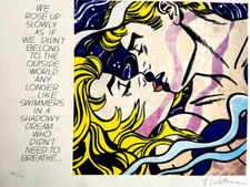 Roy Lichtenstein Lithographie COA Original Sign. op Nummeriert Bescheinigt