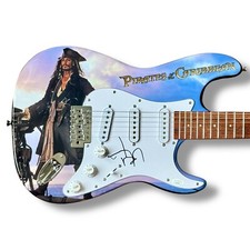 JOHNNY DEPP Signed Guitar Custom 1/1 Graphics JSA COA PIRATES OF THE CARIBBEAN 