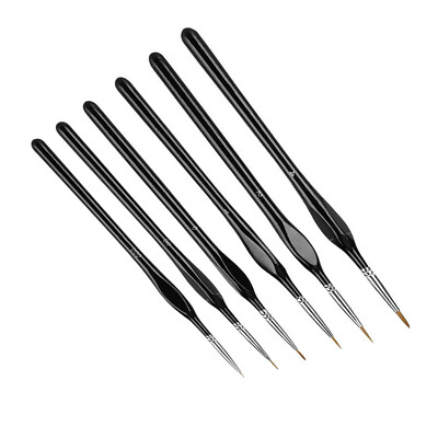 6Pcs Extra Fine EF Tip Details Paint Model Maker Painting Brush Pen Tool Set J