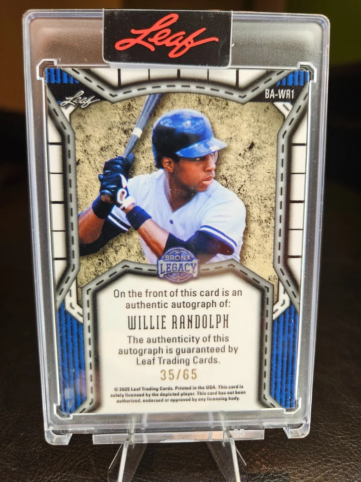 Leaf Bronx Legacy Willie Randolph 2025 tarjeta automática/65 Foto 2 de 2
