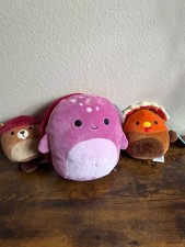 Lotto Trio Squishmallows - 8" Tudor la Tartaruga Leatherback, 5" Chip il Castoro con