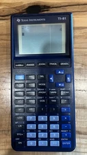 Texas Instruments To-81 Graphing Calculator With Cover Tested Working Color Blue