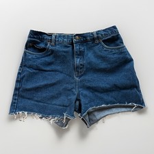 Vintage Bill Blass Jeanswear Easy Fit Women s 12 Blue Cut Off Denim Shorts 3"