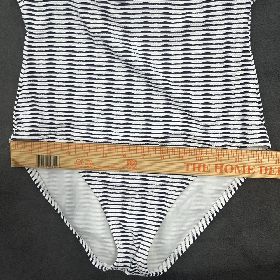 Купальник женский Tommy Bahama 6 цельный сине-белая полоса морской с бретелью через шею бант - Изображение 4 из 4