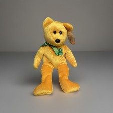 TY Beanie Babies 4-H the Bear 8.5 inch Stuffed Animal Toy Golden Yellow 2005