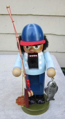 Vintage STEINBACH Wooden FISHERMAN NUTCRACKER Germany New w/Tag