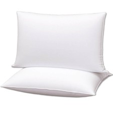 Flat Ultra Thin Bed Pillows Standard/Queen Size Pillow Set of 2 Extra Soft D