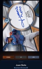 25 Topps Bunt DIGITAL Bowman Chrome Prime Signature ICONIC Juan Soto