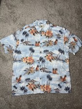 Island Shores Hawaiian Shirt Mens Size Xl Floral Palm Trees Pineapple Aop