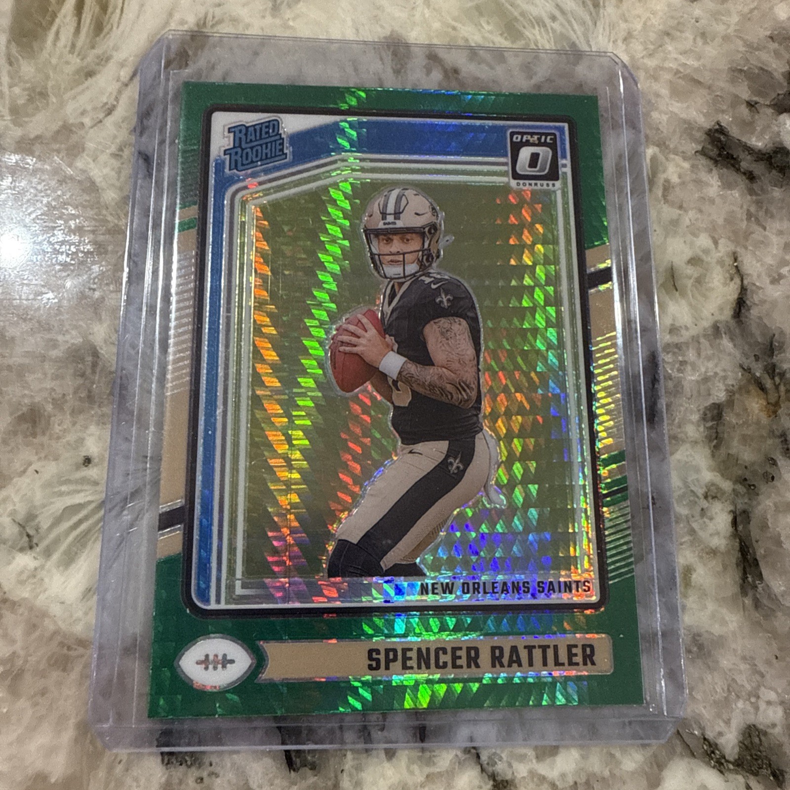 2024 Donruss Optic Green Hyper Prizm Rated Rookie Spencer Rattler #289
