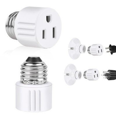 Outlet Light Socket Adapter,Screw in Outlet Socket,E26 Light Bulb to Outlet S...