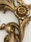 VTG Hollywood Regency Syroco Gold Scrolled Floral Candle Holder Sconces 4531 L&R — photo 10