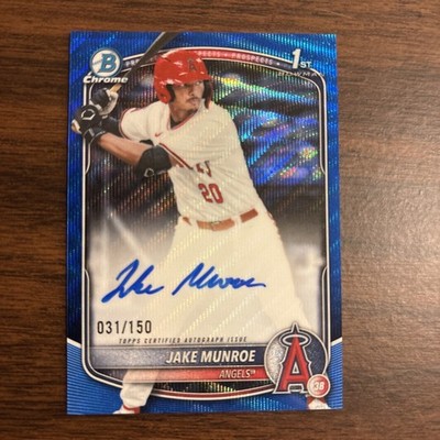 Jake Munroe 2025 Bowman Draft Chrome 1st Blue Wave Refractor Auto /150 #CPA-JMU