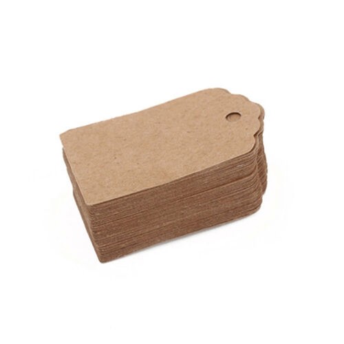 Bulk Pack of 100 Brown Paper Tags for Scrapbooking and Wrapping with 20m String - Picture 3 of 9