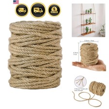 5mm Jute Rope, 100 Feet 4Ply Twisted Heavy Duty and Thick Twine Rope for Gard...