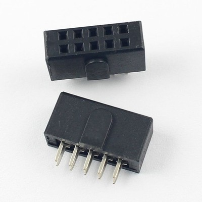 5Pcs 2.54mm 0.1'' Pitch 2x5 10 Pin Female Pin Header Strip Polarizing Key Wide #y