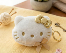 Sanrio Characters Official Plush Gold Hello Kitty Mini Pouch Key ring Bag charm