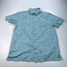Columbia PFG Button Up Shirt Mens Medium Lightweight Fishing All Over Print