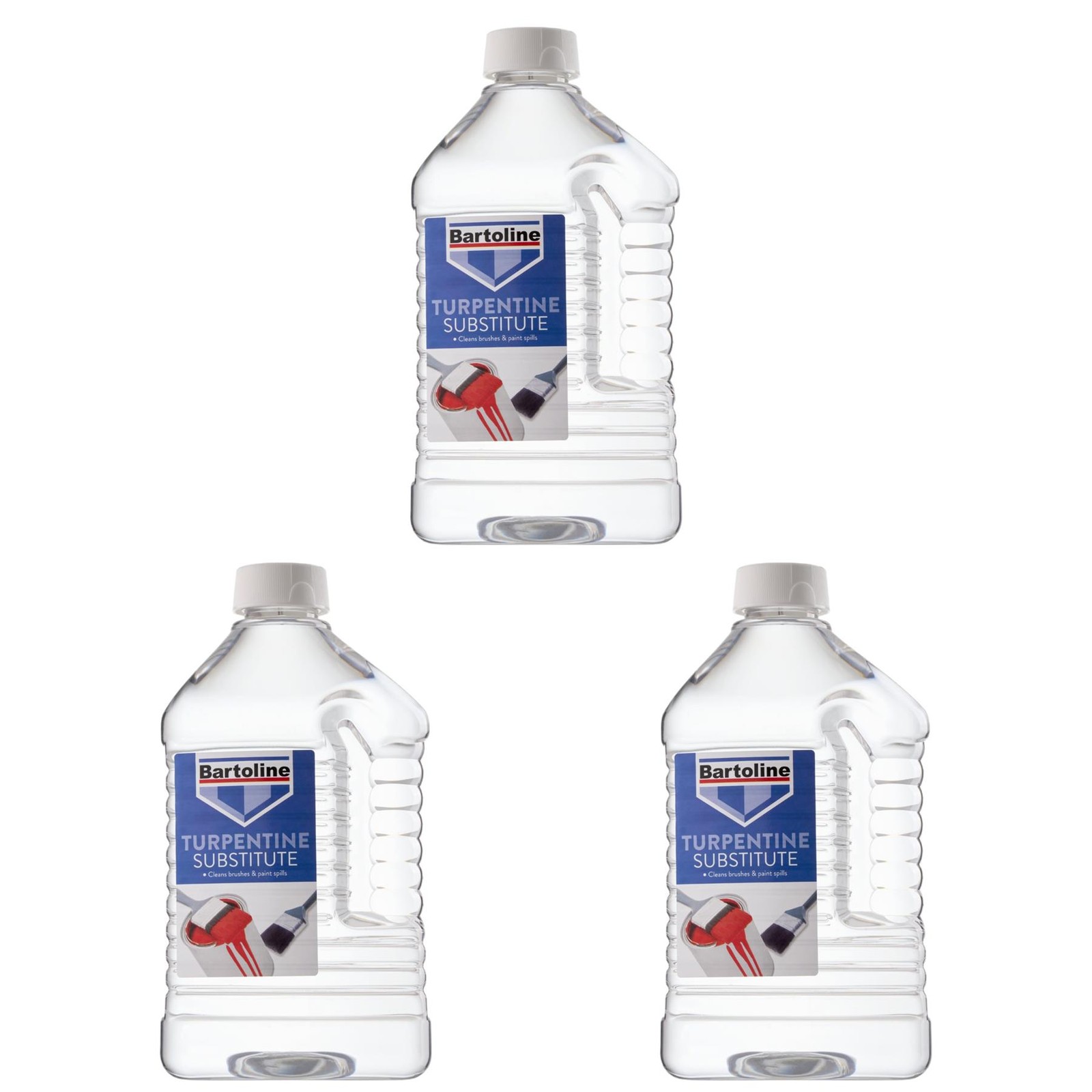 3x Bartoline Turpentine Substitute Paint Brush Spills Cleaning All Purposes 2L