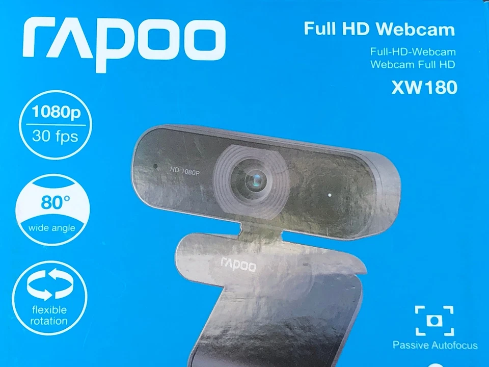 FULL HD WEBCAM Rapoo XW180 1080P 80 Grad Wide Angle, Flexible Rotation